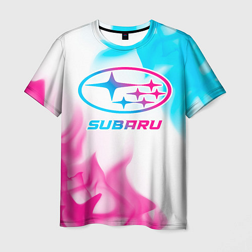 Мужская футболка Subaru neon gradient style / 3D-принт – фото 1