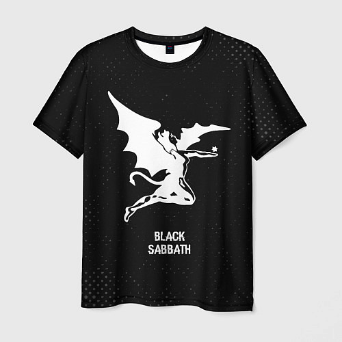 Мужская футболка Black Sabbath glitch на темном фоне / 3D-принт – фото 1