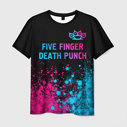 Футболка мужская Five Finger Death Punch - neon gradient посередине, цвет: 3D-принт