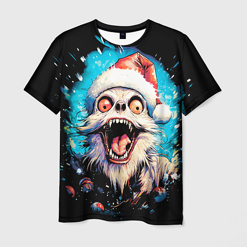 Мужская футболка Санта Клаус собака монстр / 3D-принт – фото 1