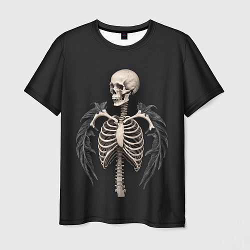 Мужская футболка Необычный скелет с крыльями / 3D-принт – фото 1