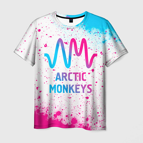 Мужская футболка Arctic Monkeys neon gradient style / 3D-принт – фото 1