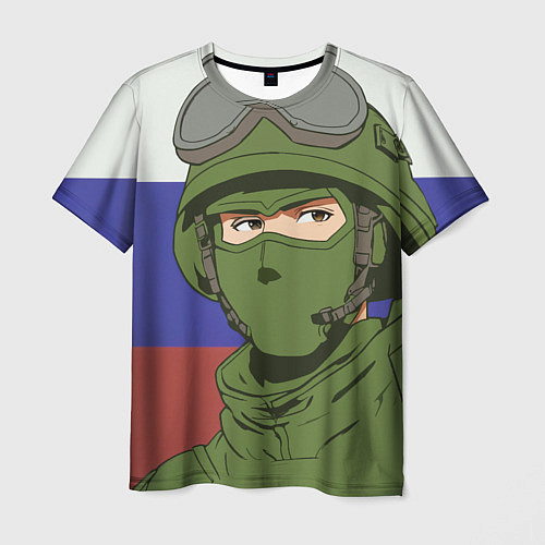 Мужская футболка Русский солдат / 3D-принт – фото 1