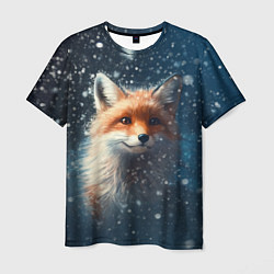 Футболка мужская Fox in the snow, цвет: 3D-принт