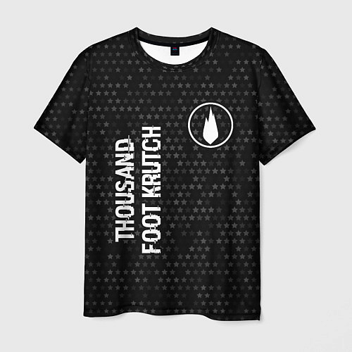 Мужская футболка Thousand Foot Krutch glitch на темном фоне вертика / 3D-принт – фото 1