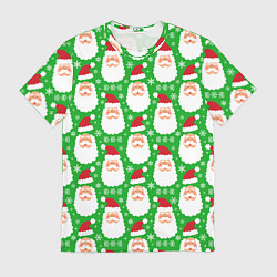 Мужская футболка Дед Мороз на зеленом фоне