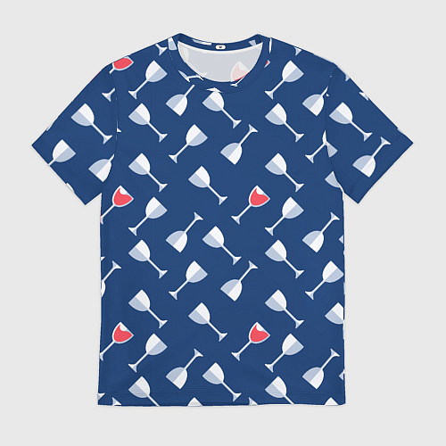 Мужская футболка Бокальчик винишка / 3D-принт – фото 1