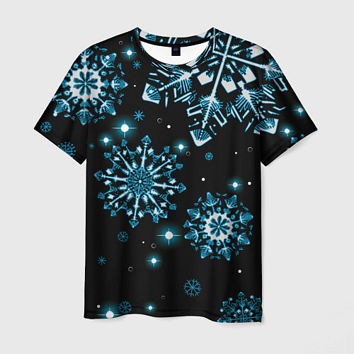 Мужская футболка Кружение снежинок / 3D-принт – фото 1