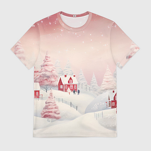 Мужская футболка Снежное сияние ночи / 3D-принт – фото 1