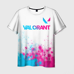 Футболка мужская Valorant neon gradient style посередине, цвет: 3D-принт