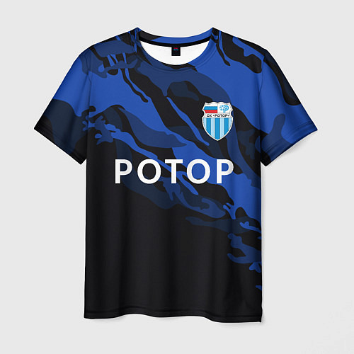 Мужская футболка Ротор Волгоград - синий и черный / 3D-принт – фото 1