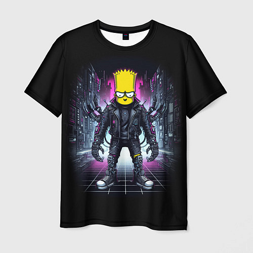 Мужская футболка Cool Bart Simpson - cyberpunk - ai art / 3D-принт – фото 1