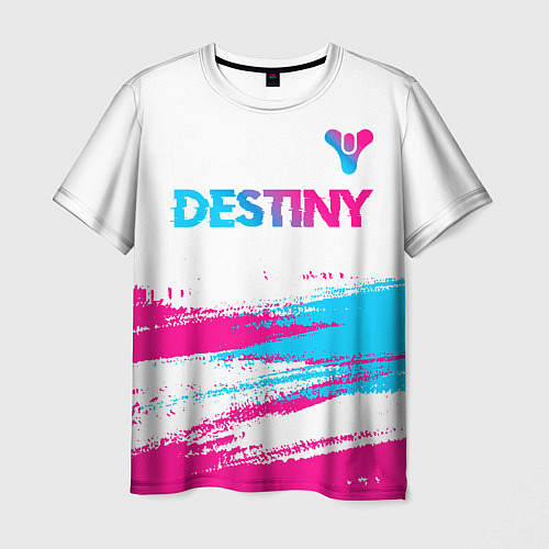 Мужская футболка Destiny neon gradient style посередине / 3D-принт – фото 1