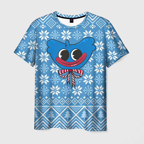 Мужская футболка Huggy Wuggy christmas sweater / 3D-принт – фото 1