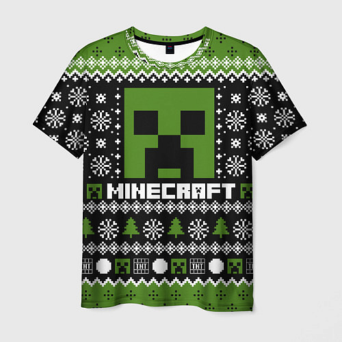 Мужская футболка Minecraft christmas sweater / 3D-принт – фото 1