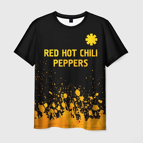 Мужская футболка Red Hot Chili Peppers - gold gradient посередине / 3D-принт – фото 1