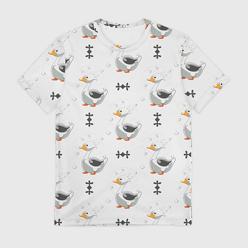 Мужская футболка Гусь и фигуры / 3D-принт – фото 1