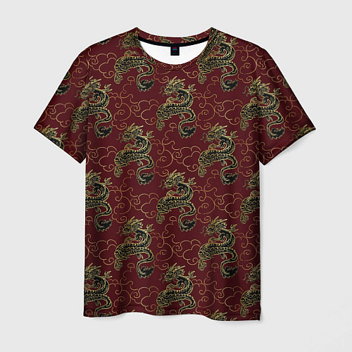 Мужская футболка Азиатский стиль дракона / 3D-принт – фото 1