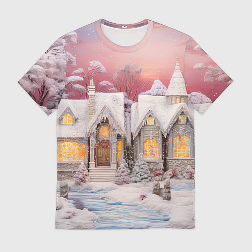 Мужская футболка Звезды и подарки новогодней ночи / 3D-принт – фото 1