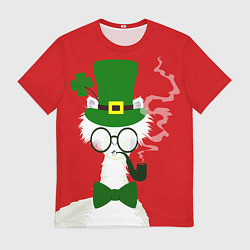 Футболка мужская Лама - альпака в день Патрика, цвет: 3D-принт