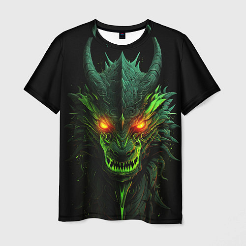 Мужская футболка Дракон сверкающих елей / 3D-принт – фото 1