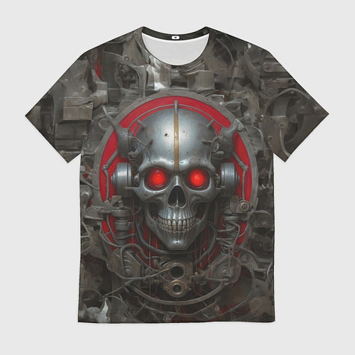 Мужская футболка Металлический череп / 3D-принт – фото 1