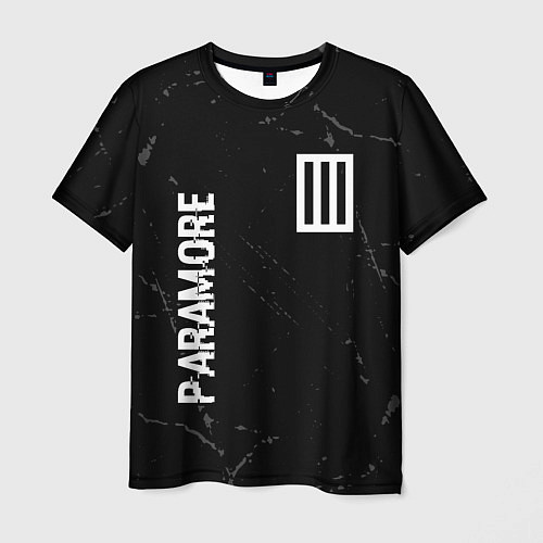 Мужская футболка Paramore glitch на темном фоне вертикально / 3D-принт – фото 1