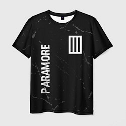 Футболка мужская Paramore glitch на темном фоне вертикально, цвет: 3D-принт