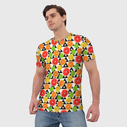 Футболка мужская Citrus pattern, цвет: 3D-принт — фото 2