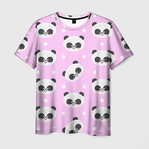 Мужская футболка Милая улыбающаяся панда / 3D-принт – фото 1