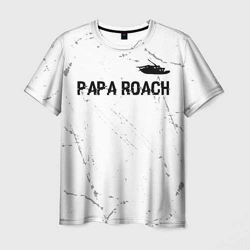 Мужская футболка Papa Roach glitch на светлом фоне посередине / 3D-принт – фото 1