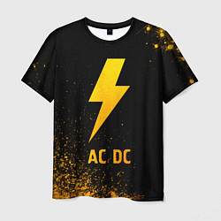 Футболка мужская AC DC - gold gradient, цвет: 3D-принт