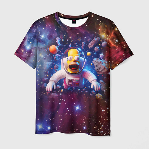 Мужская футболка Homer Simpson in space - ai art / 3D-принт – фото 1