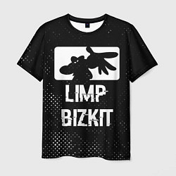 Футболка мужская Limp Bizkit glitch на темном фоне, цвет: 3D-принт