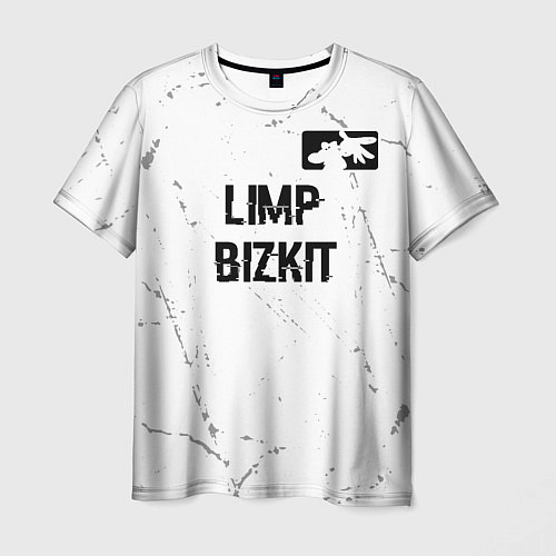 Мужская футболка Limp Bizkit glitch на светлом фоне посередине / 3D-принт – фото 1