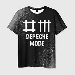 Футболка мужская Depeche Mode glitch на темном фоне, цвет: 3D-принт