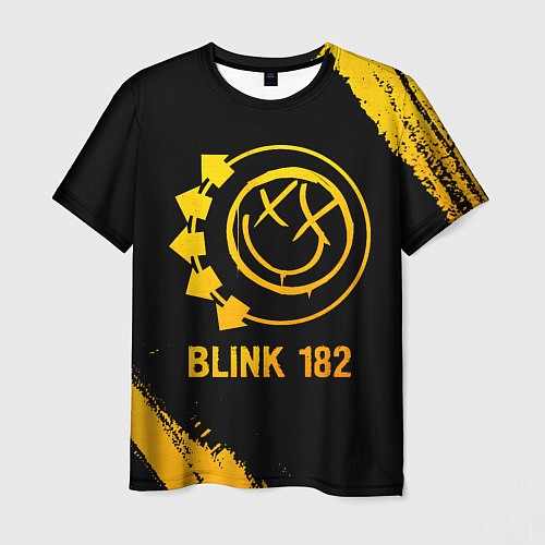 Мужская футболка Blink 182 - gold gradient / 3D-принт – фото 1