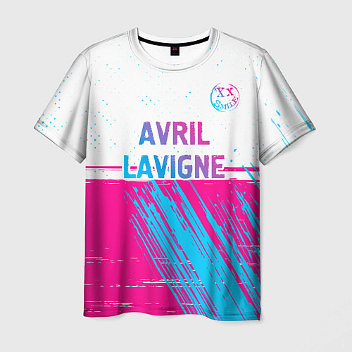 Мужская футболка Avril Lavigne neon gradient style посередине / 3D-принт – фото 1