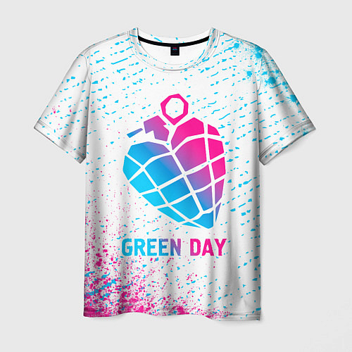 Мужская футболка Green Day neon gradient style / 3D-принт – фото 1