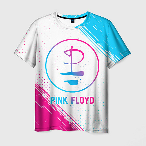 Мужская футболка Pink Floyd neon gradient style / 3D-принт – фото 1