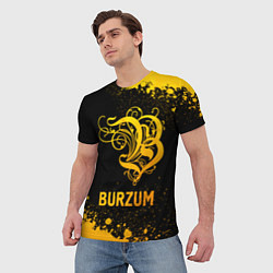 Футболка мужская Burzum - gold gradient, цвет: 3D-принт — фото 2