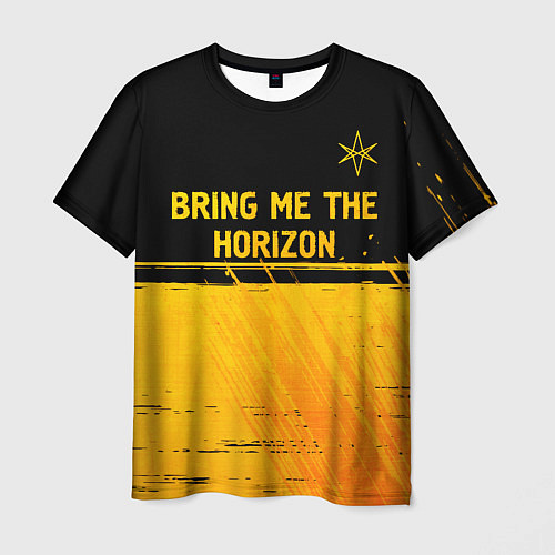 Мужская футболка Bring Me the Horizon - gold gradient посередине / 3D-принт – фото 1