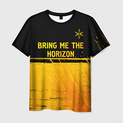 Футболка мужская Bring Me the Horizon - gold gradient посередине, цвет: 3D-принт