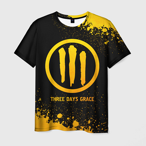Мужская футболка Three Days Grace - gold gradient / 3D-принт – фото 1