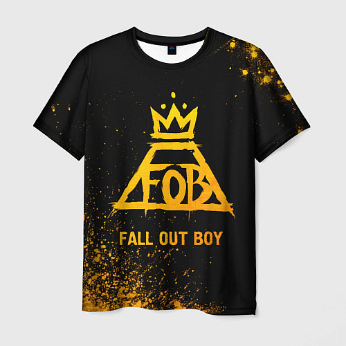 Мужская футболка Fall Out Boy - gold gradient / 3D-принт – фото 1