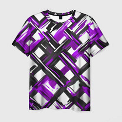 Футболка мужская Фиолетовые и чёрные мазки, цвет: 3D-принт