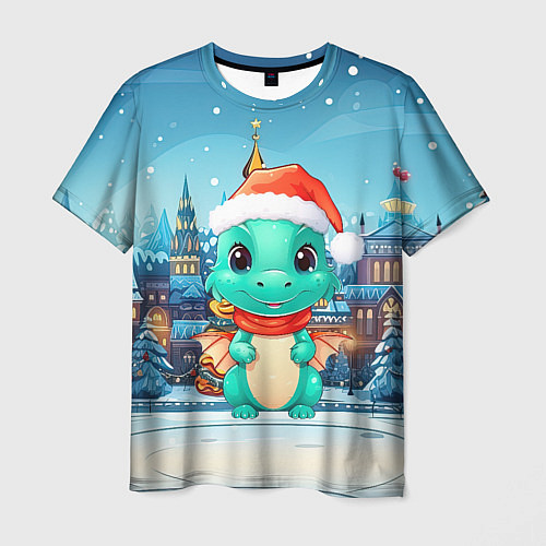 Мужская футболка Маленький дракон зимнего чуда 2024 / 3D-принт – фото 1