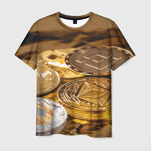 Мужская футболка Виртуальные монеты / 3D-принт – фото 1