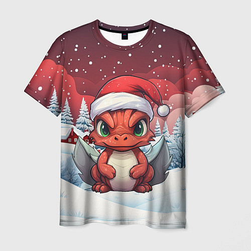 Мужская футболка Символ нового 2024 года маленький дракошка / 3D-принт – фото 1