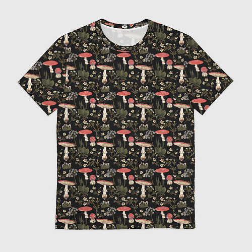 Мужская футболка Goblincore - мухоморы / 3D-принт – фото 1